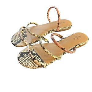 ALDO Call it spring vegan‎ Snake Print sandals size 6.5 NWOB Vacation Beachy